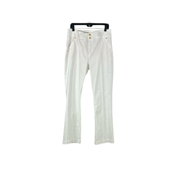 One 5 One Pants - One 5 One Womens Jeans Size 16 White Straight Leg High Rise Stretch Trousers H2